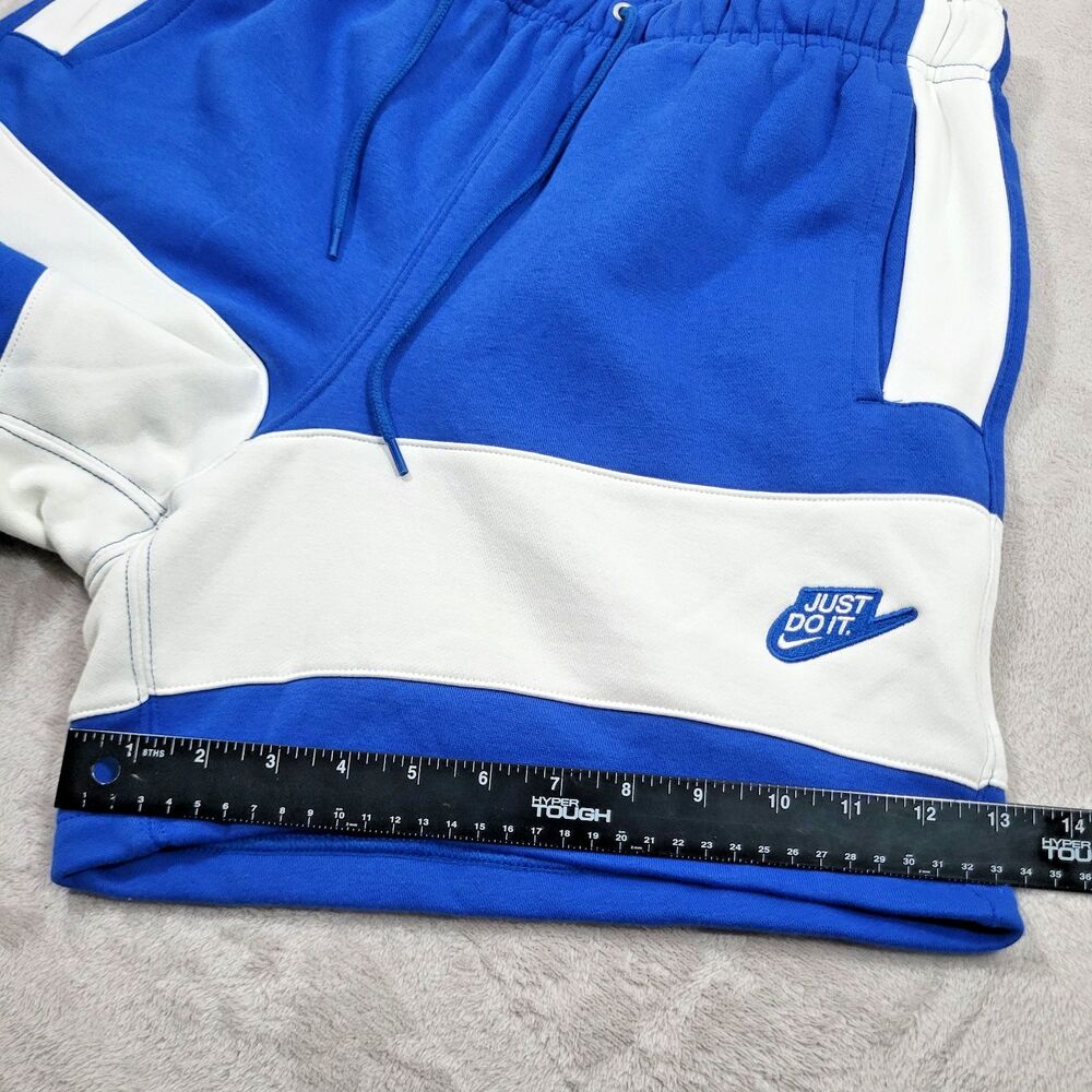 Nike Sportswear Club Fleece Shorts Mens Medium Blue White Colorblock IO9625-480 - Picture 5 of 12